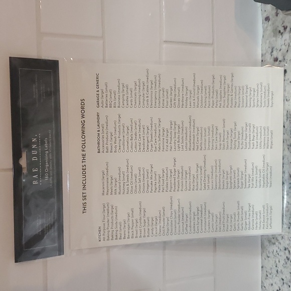 RAE DUNN  ORGANIZING LABELS - Picture 4 of 7